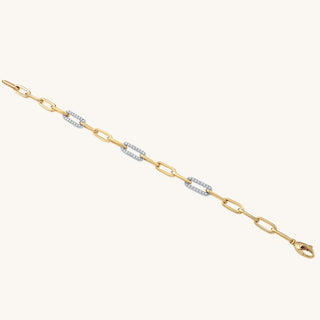 Gold Diamond Paper Clip Bracelet