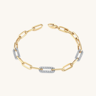 Gold Diamond Paper Clip Bracelet