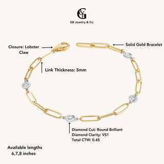 Gold n' Diamond Paper Clip Bracelet