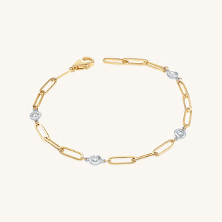 Gold n' Diamond Paper Clip Bracelet