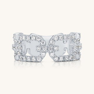 White Gold Hermes Link Ring