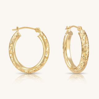 OVAL ENGRAVED HOOP - TORNADO