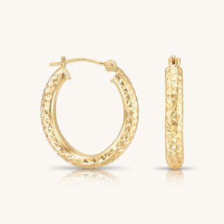 OVAL ENGRAVED HOOP - FANCY