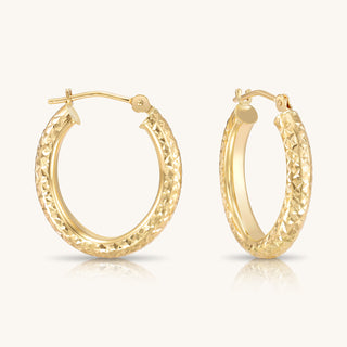 OVAL ENGRAVED HOOP - TORNADO