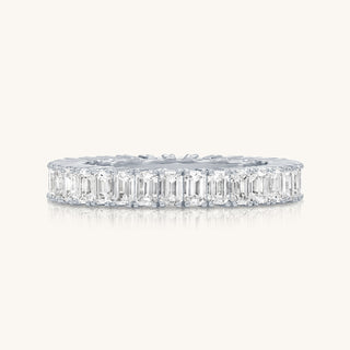 White Gold Emerald Diamond Eternity Ring